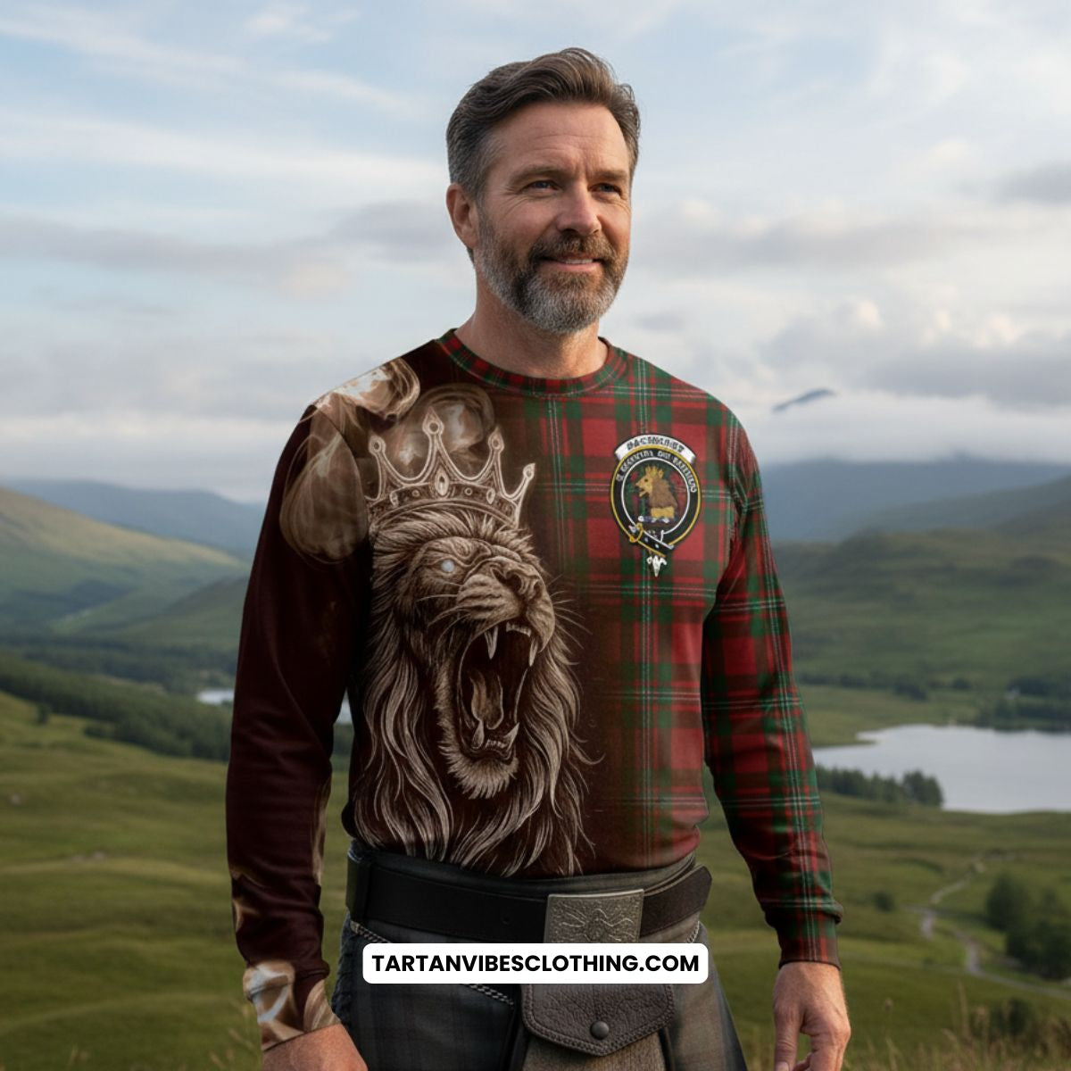 MacGregor (McGregor) Tartan Long Sleeve T-Shirt Roaring Lion Heritage