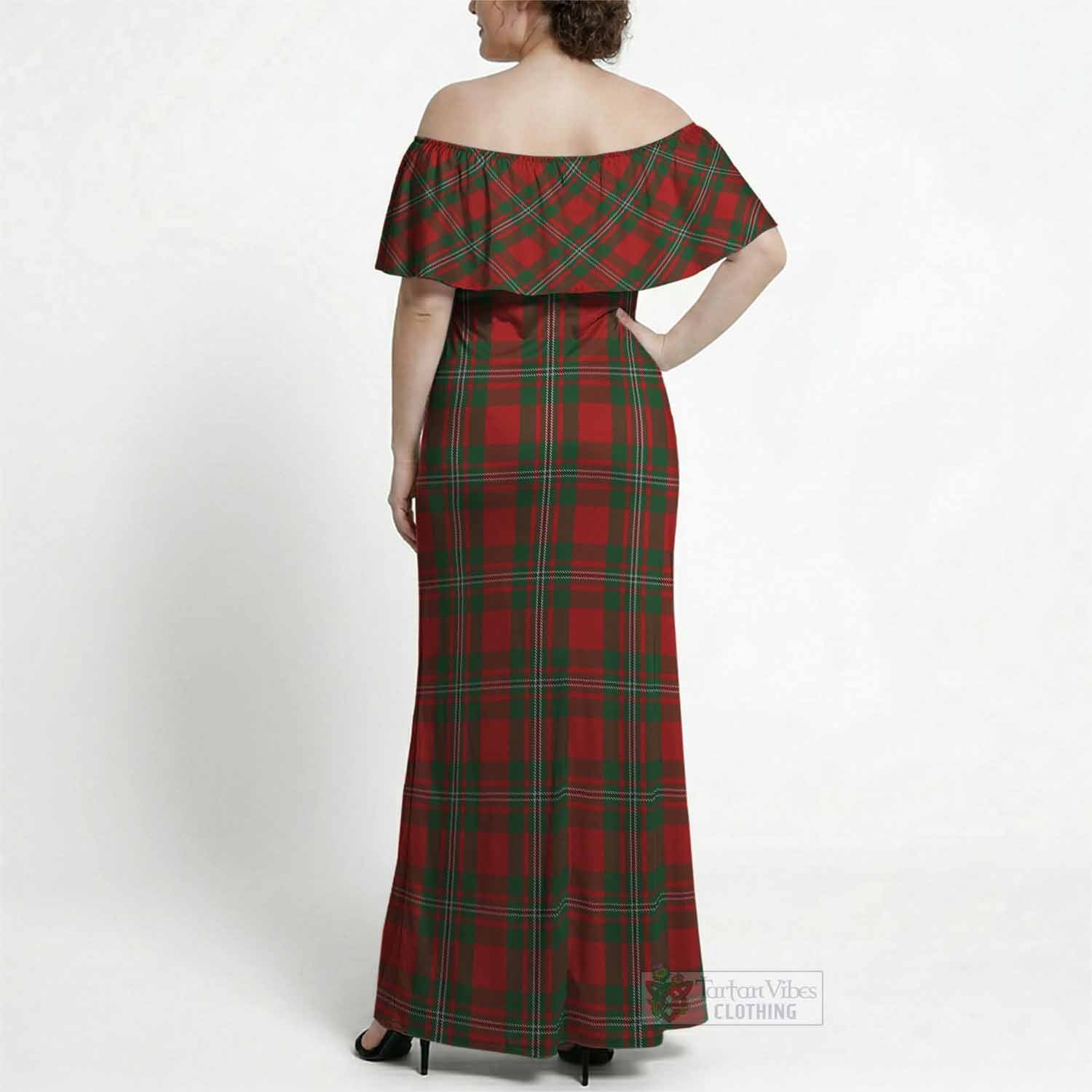 MacGregor (McGregor) Tartan Off Shoulder Ruffle Maxi Dress - Tartan Vibes Clothing