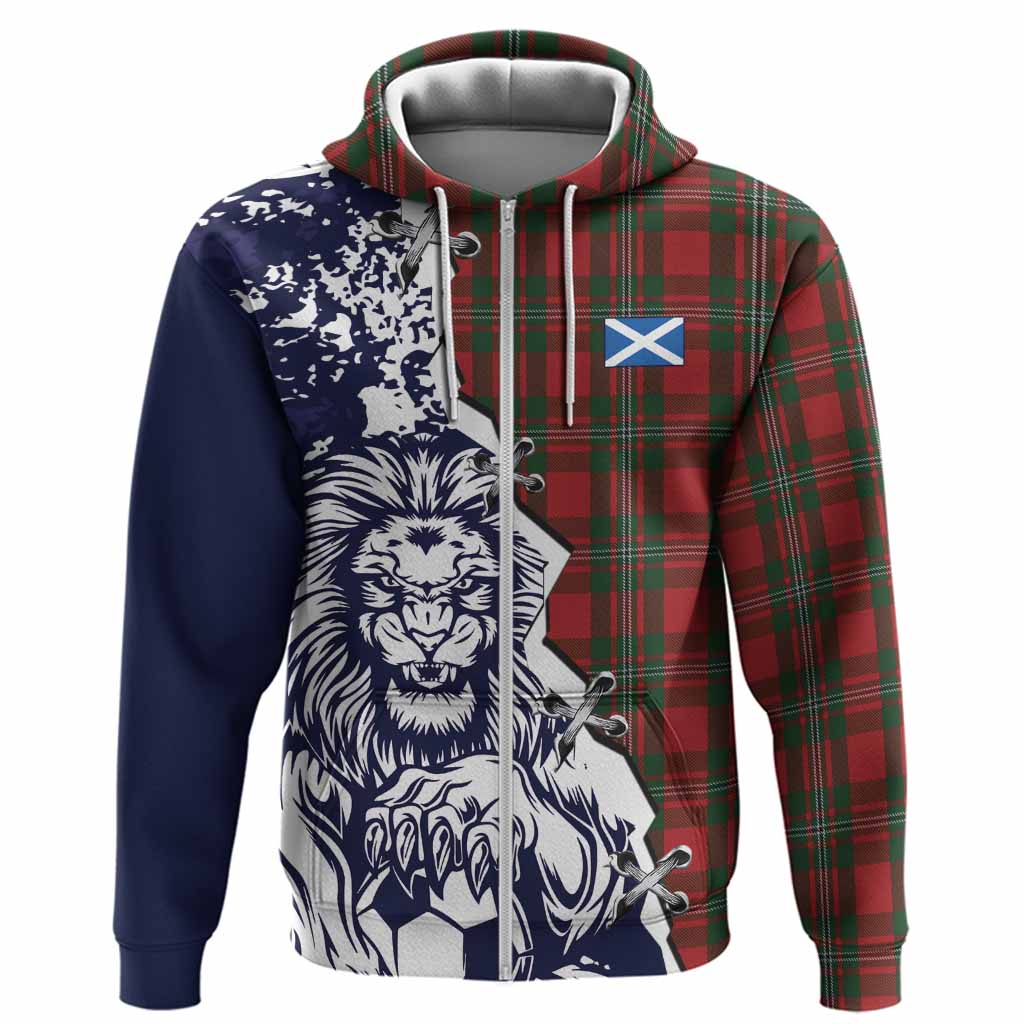 MacGregor (McGregor) Tartan Scottish Hoodie Angry Lion With Soccer Ball Style