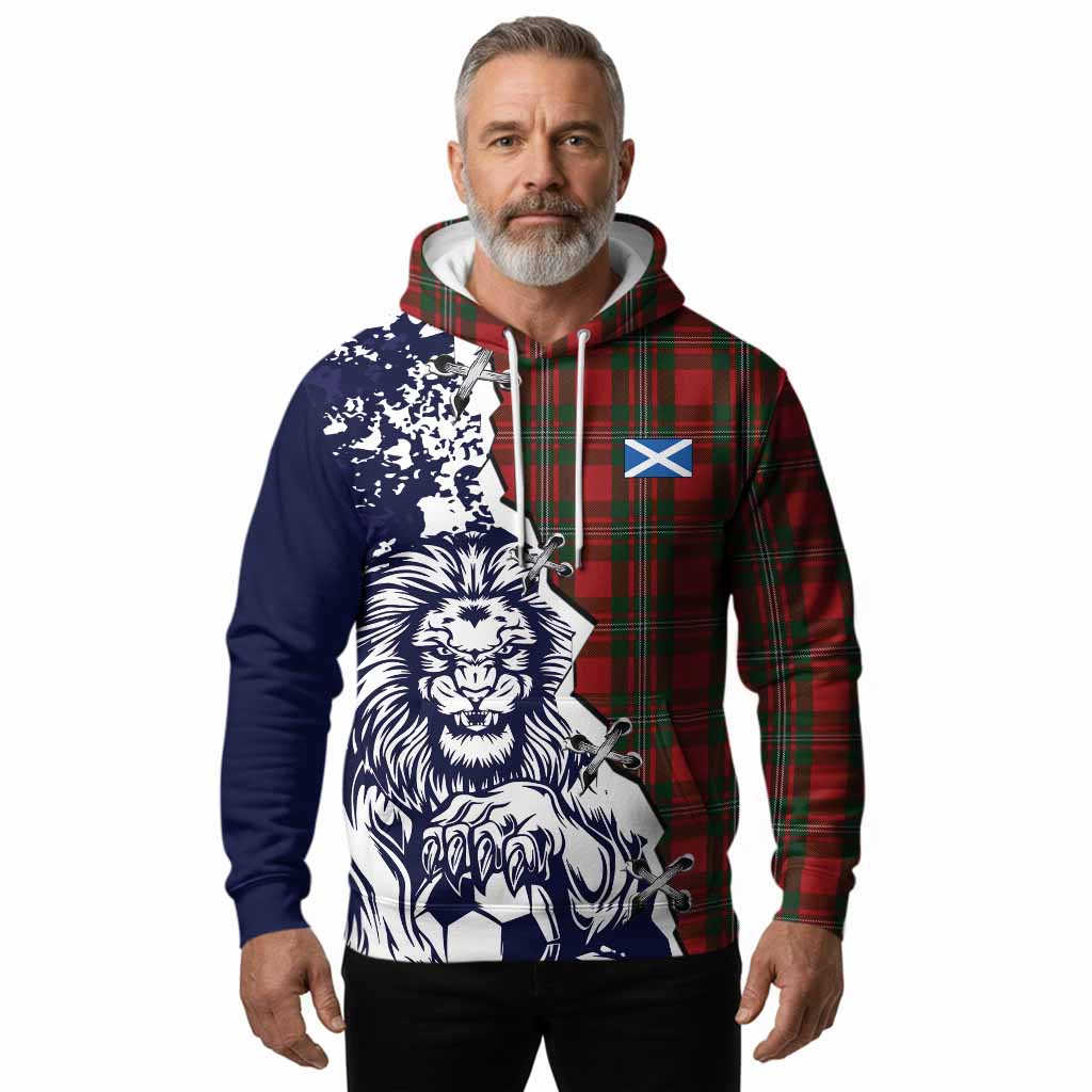 MacGregor (McGregor) Tartan Scottish Hoodie Angry Lion With Soccer Ball Style
