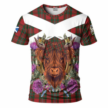 MacGregor (McGregor) Tartan T-Shirt Scottish Thistle Heilan Coo
