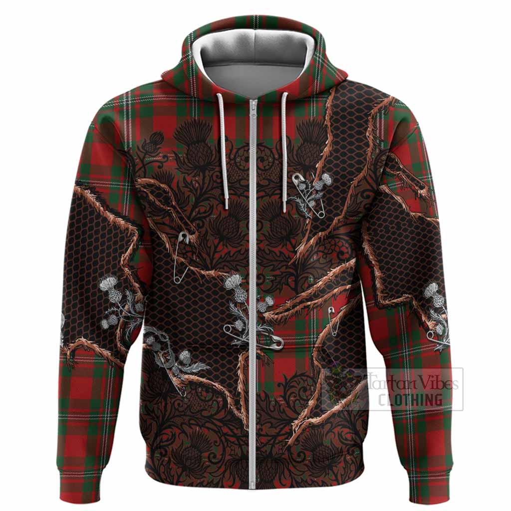 MacGregor (McGregor) Tartan Thistle Dark Gothic Hoodie Zip Hoodie - Tartan Vibes Clothing
