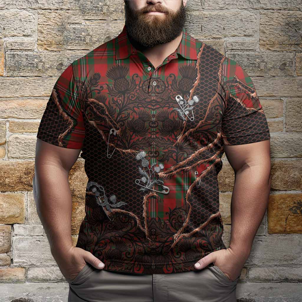 MacGregor (McGregor) Tartan Thistle Dark Gothic Polo Shirt - Tartan Vibes Clothing