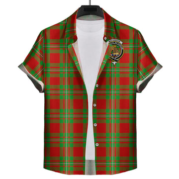 MacGregor Modern Tartan Short Sleeve Button Down Shirt with Family Crest