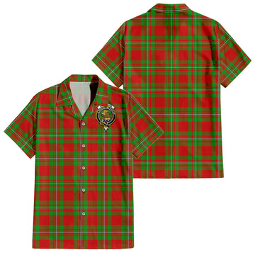 MacGregor Modern Tartan Short Sleeve Button Down Shirt with Family Crest