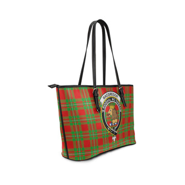 MacGregor Modern Tartan Leather Tote Bag with Family Crest