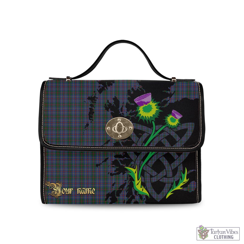 Tartan Vibes Clothing MacHardy Tartan Waterproof Canvas Bag with Scotland Map and Thistle Celtic Accents