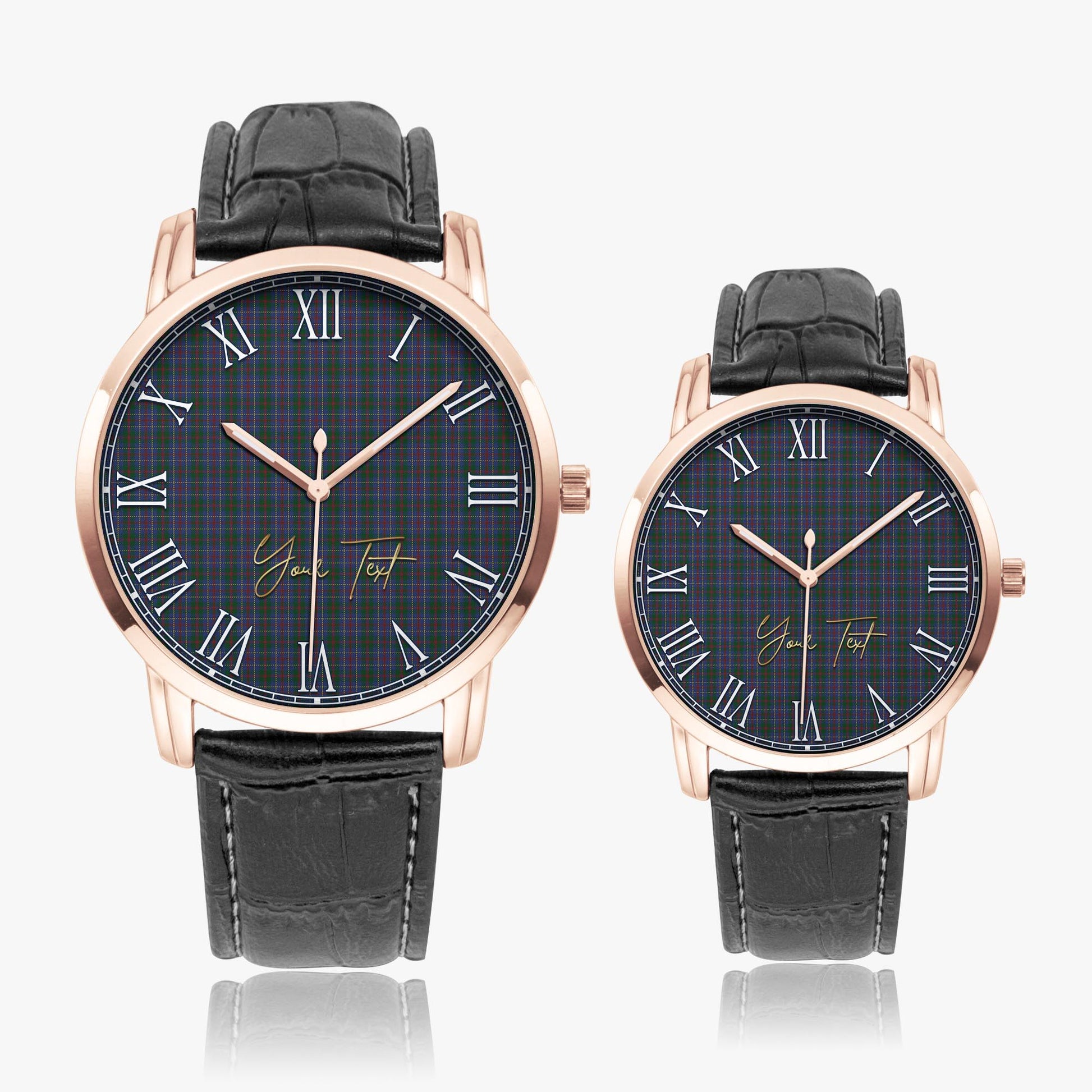 MacHardy (McHardy) Tartan Personalized Your Text Leather Trap Quartz Watch - Tartan Vibes Clothing