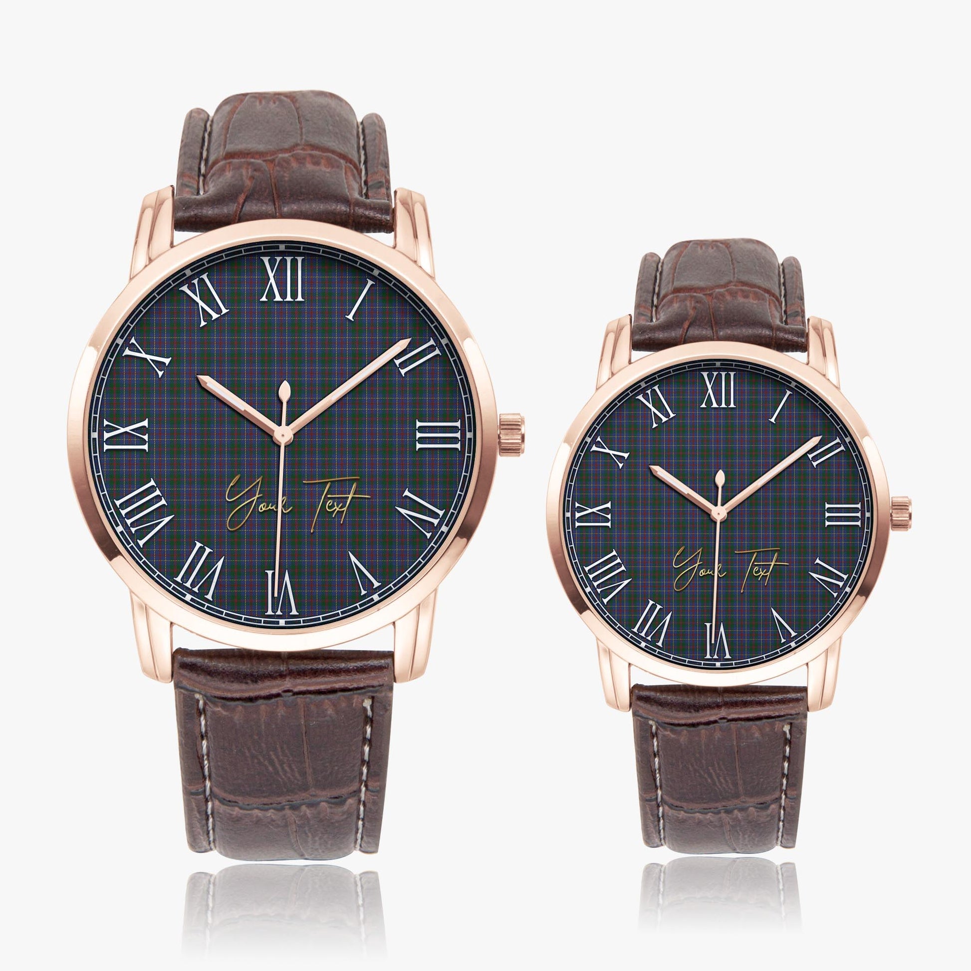 MacHardy (McHardy) Tartan Personalized Your Text Leather Trap Quartz Watch - Tartan Vibes Clothing