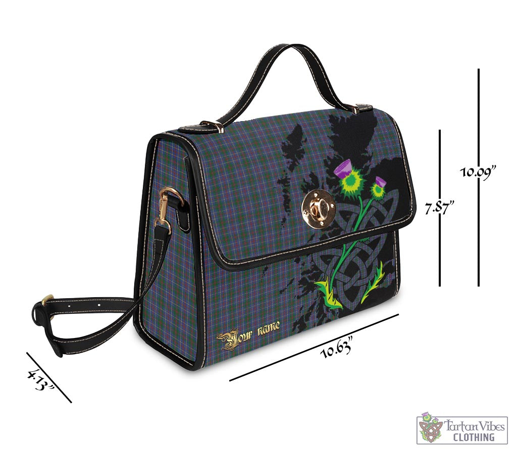Tartan Vibes Clothing MacHardy Tartan Waterproof Canvas Bag with Scotland Map and Thistle Celtic Accents