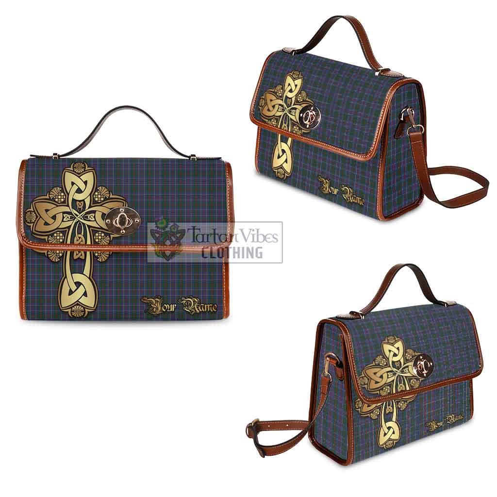 Tartan Vibes Clothing MacHardy (McHardy) Tartan Waterproof Canvas Bag Golden Thistle Celtic Cross Style