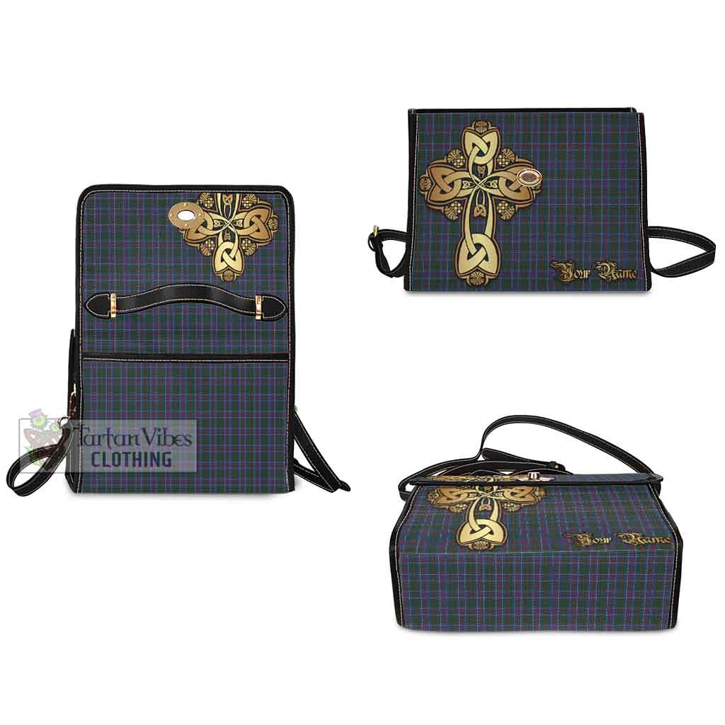 Tartan Vibes Clothing MacHardy (McHardy) Tartan Waterproof Canvas Bag Golden Thistle Celtic Cross Style
