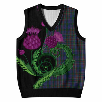 MacHardy (McHardy) Tartan Knitted V-Neck Vest Traditional Scottish Thistle