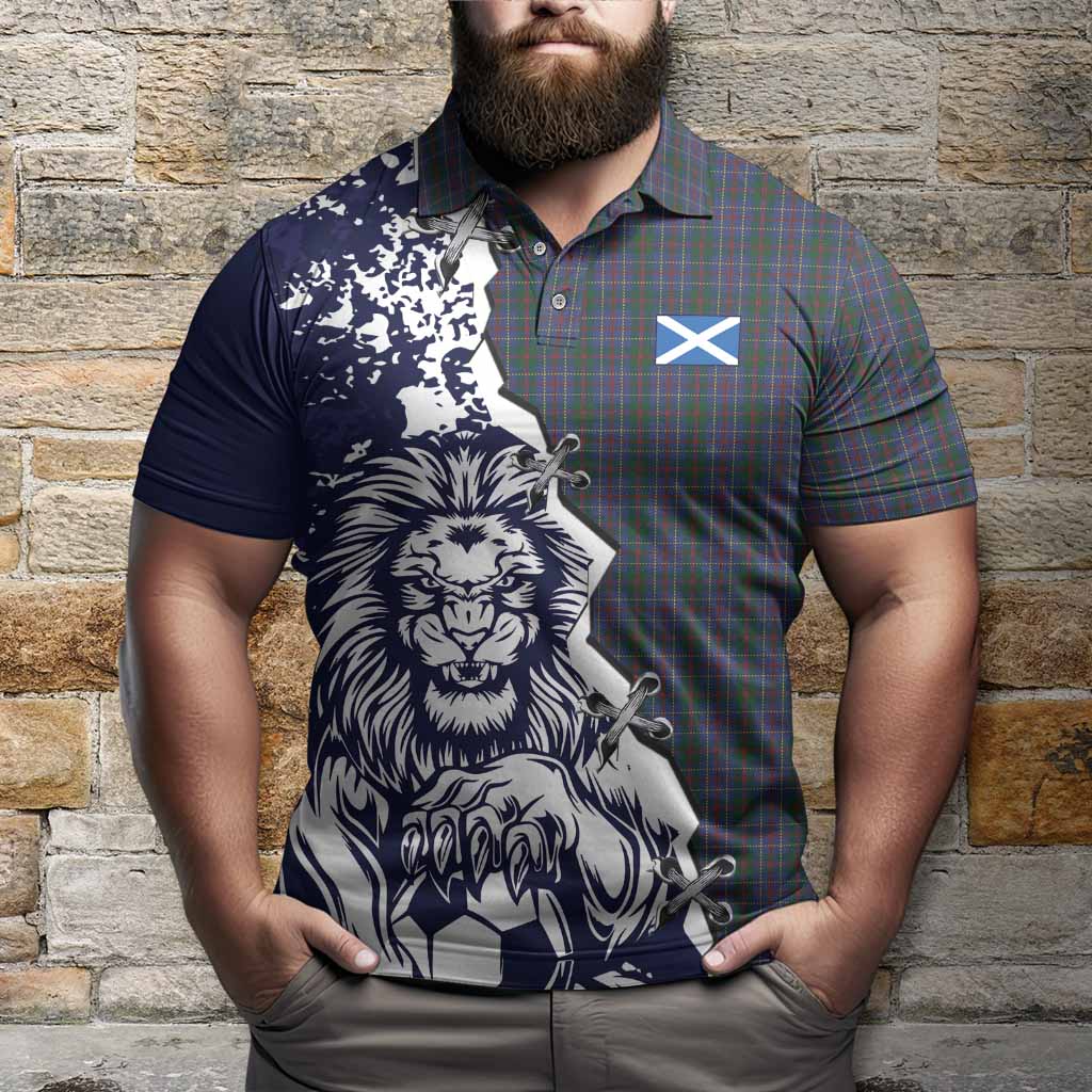 MacHardy (McHardy) Tartan Scottish Polo Shirt Angry Lion With Soccer Ball Style