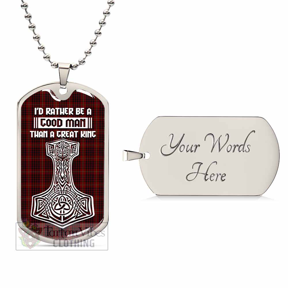 Tartan Vibes Clothing MacIan (McIan) Tartan Dog Tag Necklace Viking Mjolnir Style