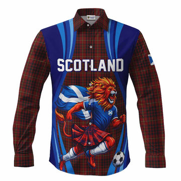 MacIan (McIan) Scotland Football Tartan Long Sleeve Button Shirts Lion Mascot Go Scottish Men's Shirt S - Tartan Vibes Clothing