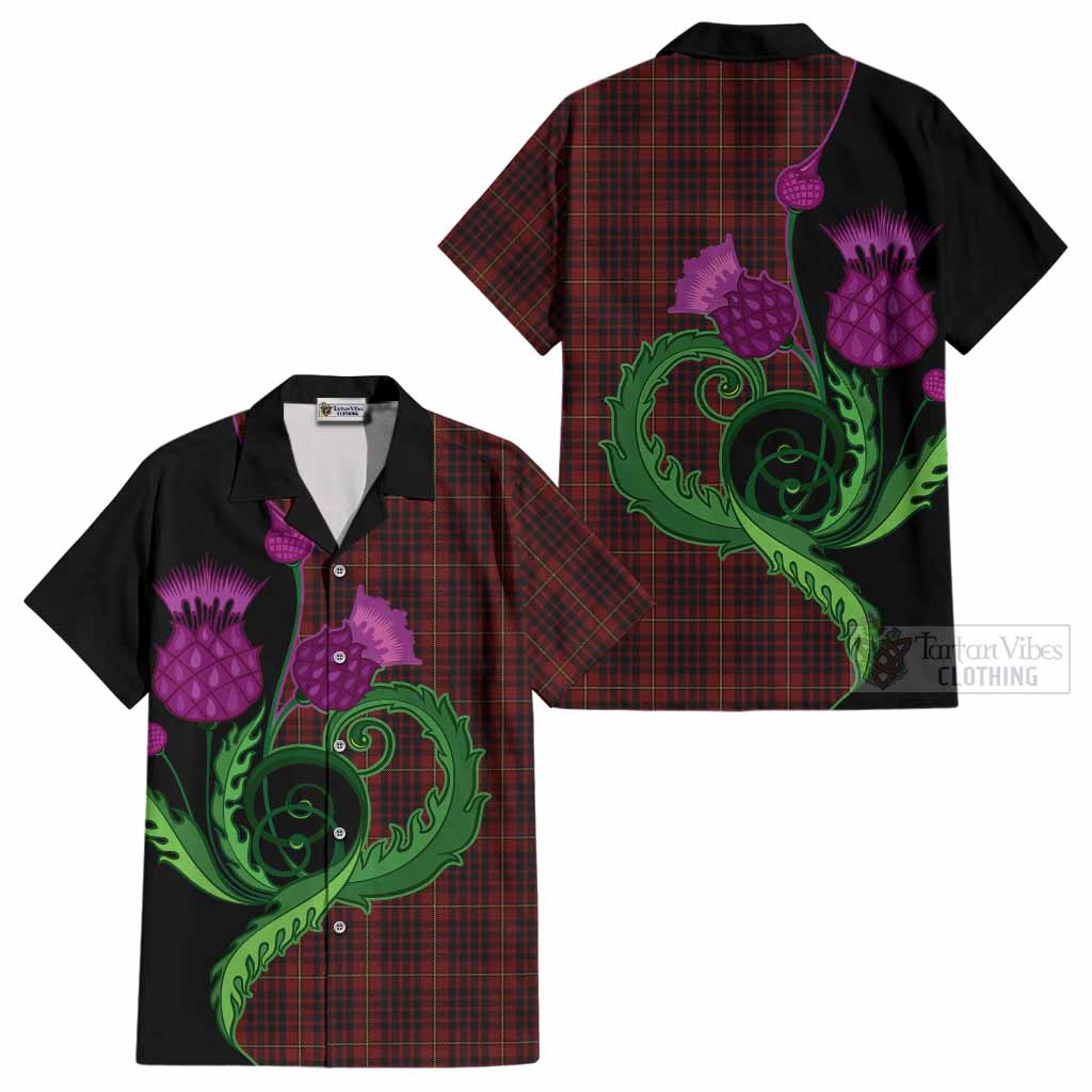 MacIan (McIan) Tartan Cotton Hawaiian Shirt Traditional Scottish Thistle