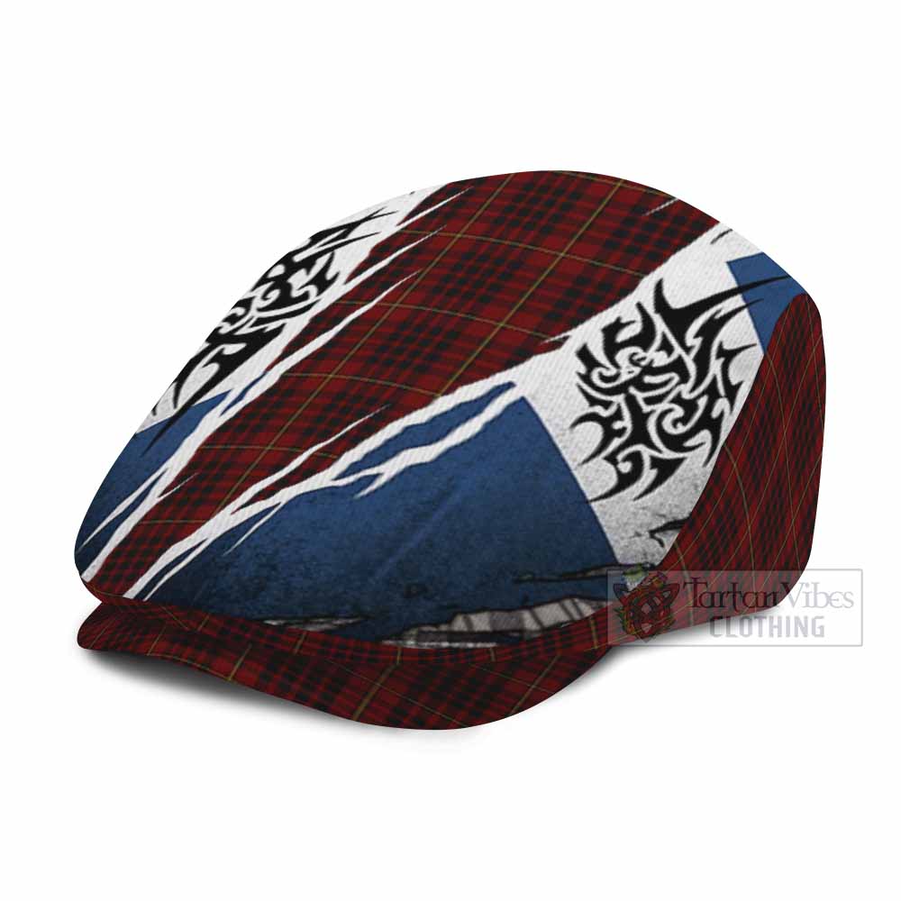 MacIan (McIan) Tartan Flat Cap, Jeff Cap Scotland Flag Ripped Tribal Design