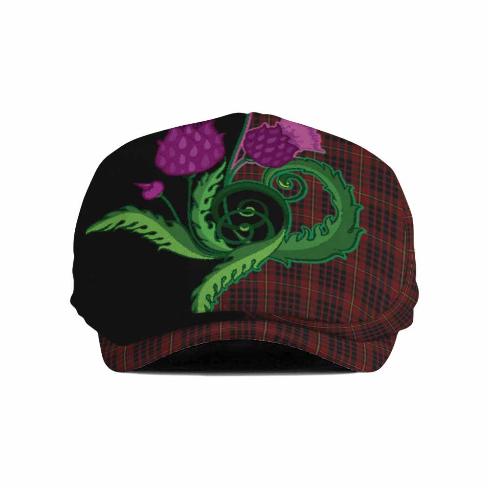 MacIan (McIan) Tartan Flat Cap, Jeff Cap Traditional Scottish Thistle