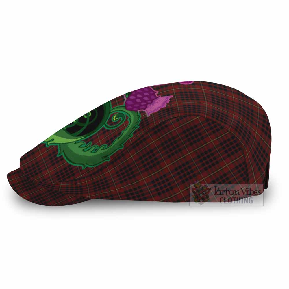 MacIan (McIan) Tartan Flat Cap, Jeff Cap Traditional Scottish Thistle
