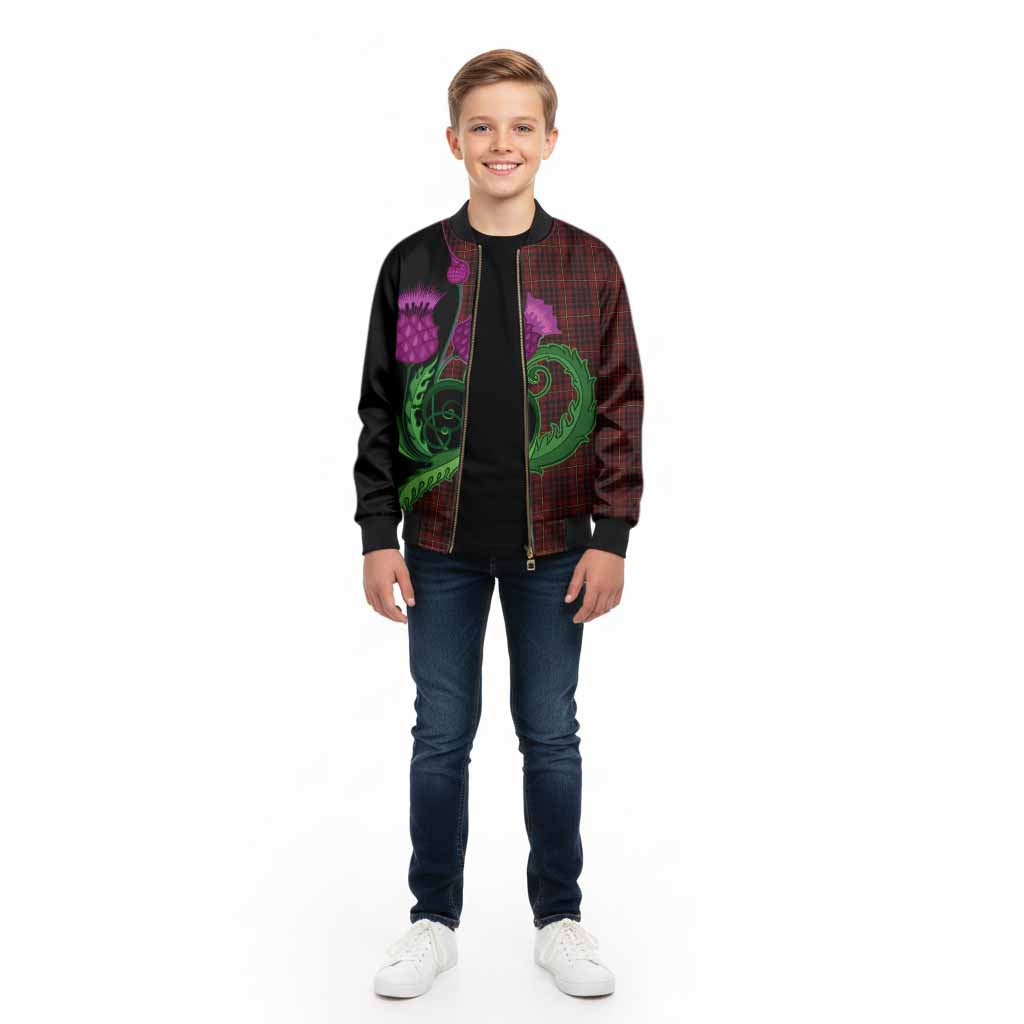 MacIan (McIan) Tartan Kid Bomber Jacket Traditional Scottish Thistle