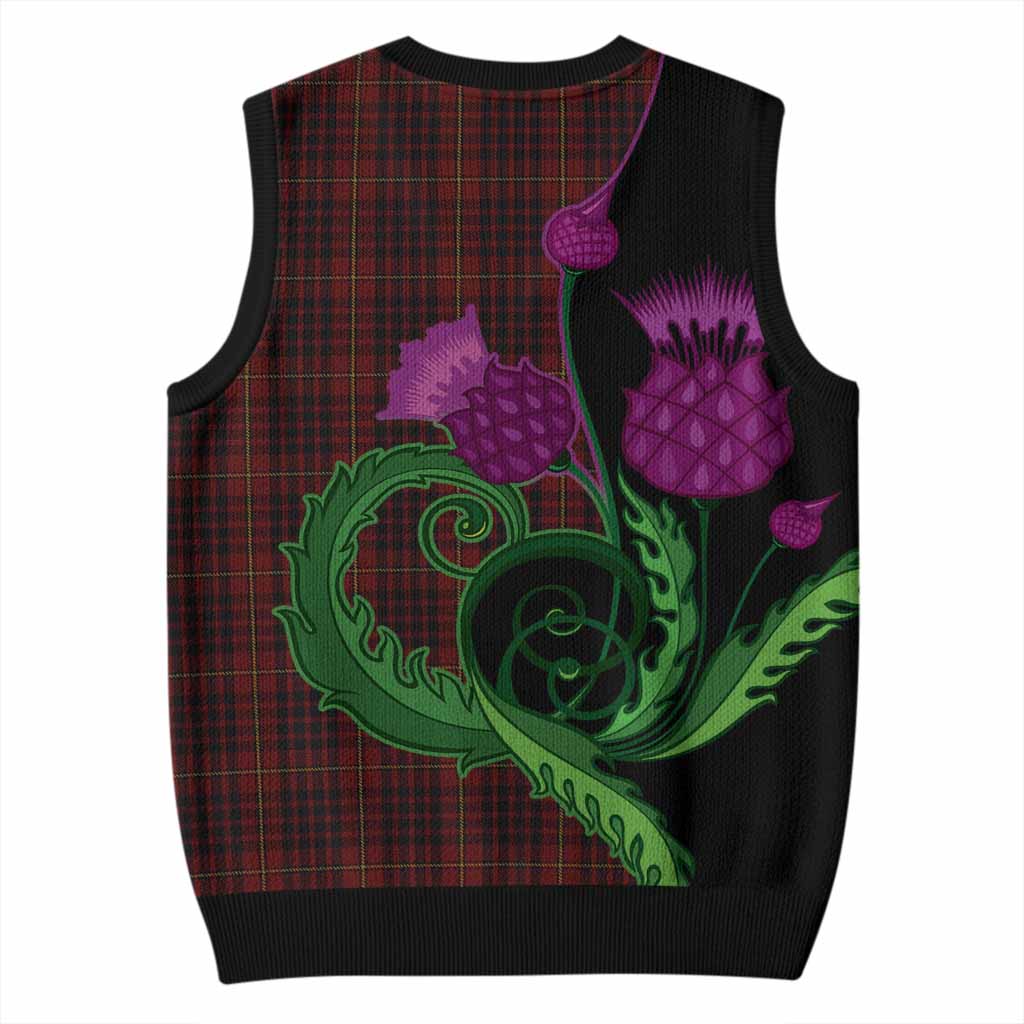 MacIan (McIan) Tartan Knitted V-Neck Vest Traditional Scottish Thistle
