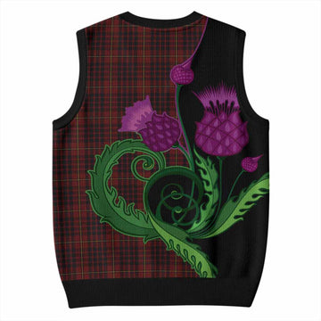 MacIan (McIan) Tartan Knitted V-Neck Vest Traditional Scottish Thistle