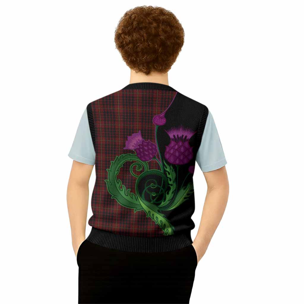 MacIan (McIan) Tartan Knitted V-Neck Vest Traditional Scottish Thistle