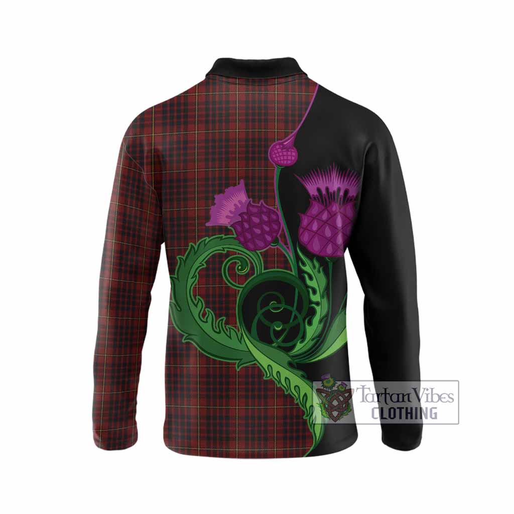MacIan (McIan) Tartan Long Sleeve Polo Shirt Traditional Scottish Thistle