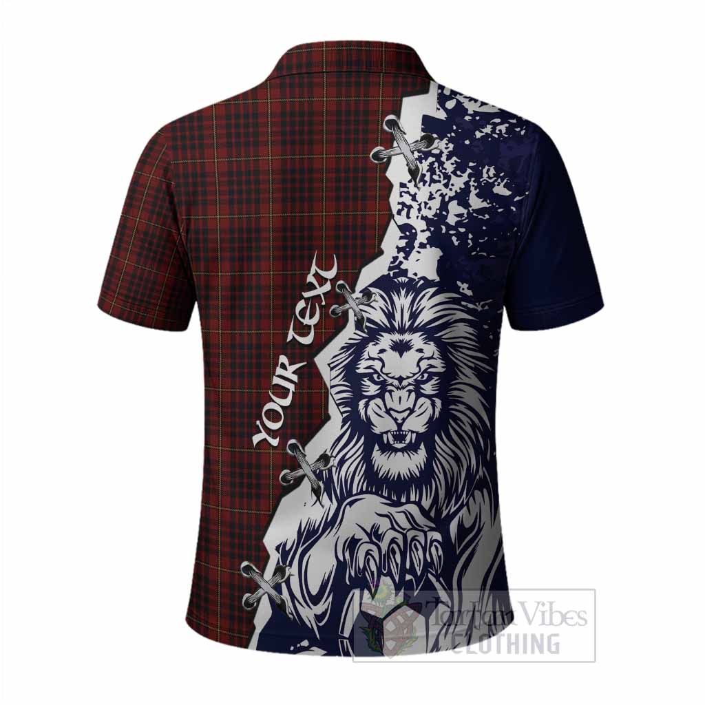 MacIan (McIan) Tartan Scottish Polo Shirt Angry Lion With Soccer Ball Style
