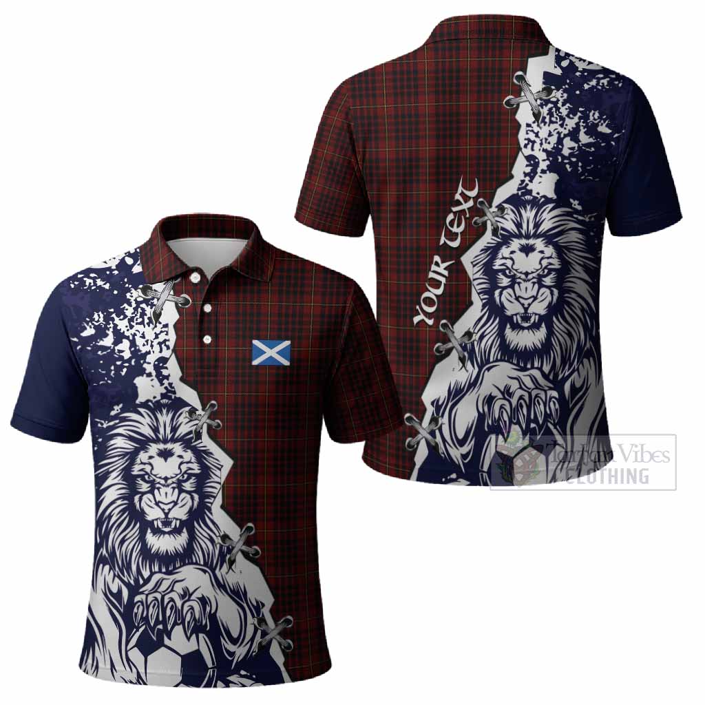 MacIan (McIan) Tartan Scottish Polo Shirt Angry Lion With Soccer Ball Style