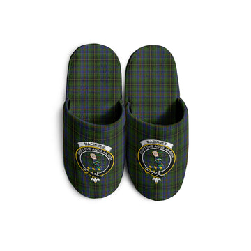 MacInnes Tartan Home Slippers with Family Crest - Tartanvibesclothing
