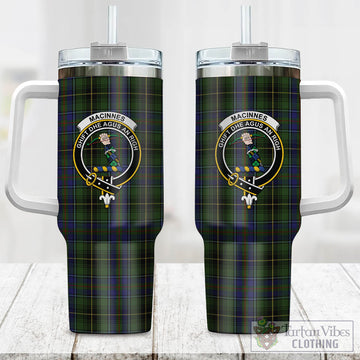 MacInnes Tartan and Family Crest Tumbler with Handle