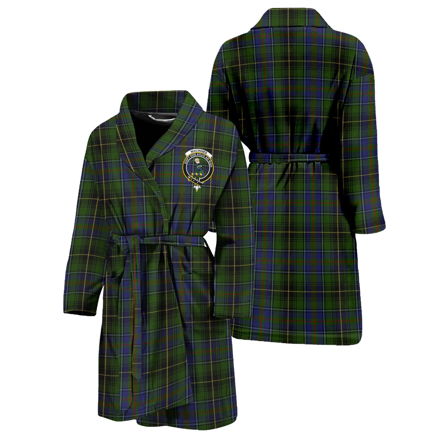 MacInnes (McInnes) Tartan Bathrobe with Family Crest Unisex S - Tartan Vibes Clothing