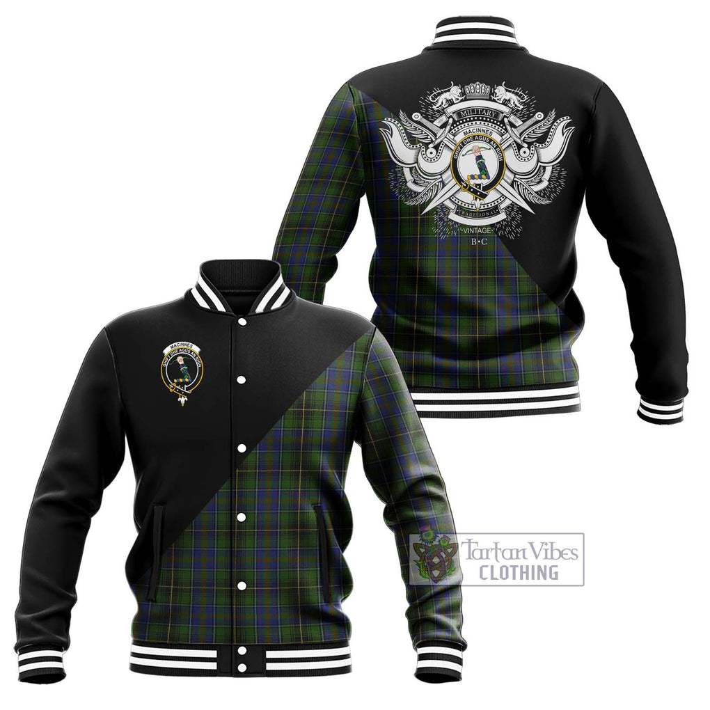 MacInnes (McInnes) Tartan Baseball Jacket with Family Crest and Military Logo Style Unisex - Tartan Vibes Clothing