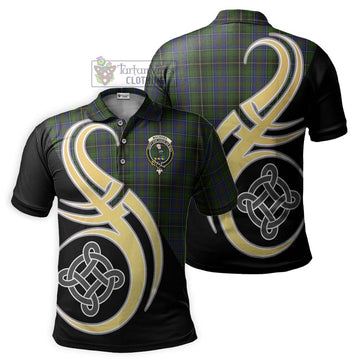 MacInnes (McInnes) Tartan Polo Shirt with Family Crest and Celtic Symbol Style
