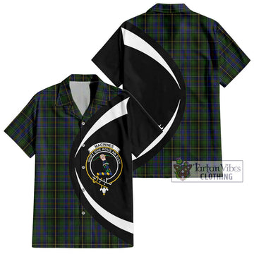 MacInnes (McInnes) Tartan Hawaiian Shirt with Family Crest Circle Style