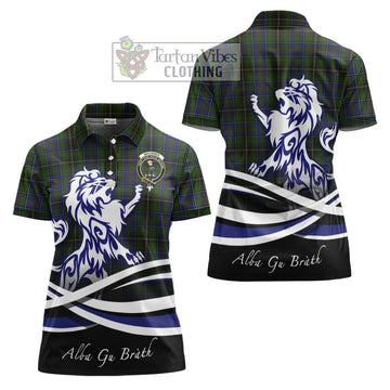 MacInnes (McInnes) Tartan Women's Polo Shirt with Alba Gu Brath Regal Lion Emblem Women - Tartanvibesclothing Shop