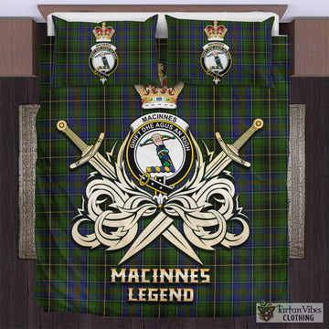 MacInnes (McInnes) Tartan Bedding Set with Clan Crest and the Golden Sword of Courageous Legacy