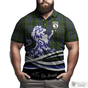 MacInnes (McInnes) Tartan Polo Shirt with Alba Gu Brath Regal Lion Emblem