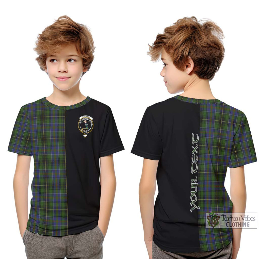 MacInnes (McInnes) Tartan Kid T-Shirt with Family Crest and Half Of Me Style Youth XL Size14 - Tartanvibesclothing Shop