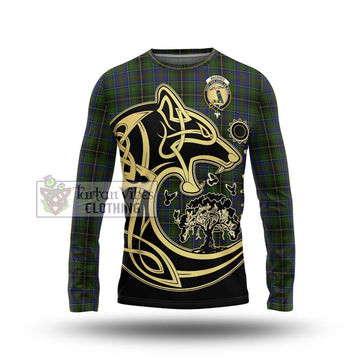 MacInnes (McInnes) Tartan Long Sleeve T-Shirt with Family Crest Celtic Wolf Style Unisex - Tartan Vibes Clothing