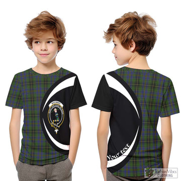 MacInnes (McInnes) Tartan Kid T-Shirt with Family Crest Circle Style