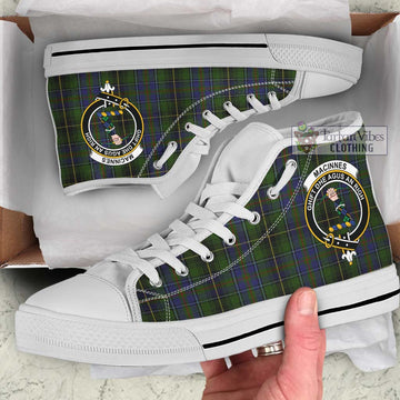MacInnes (McInnes) Tartan High Top Shoes with Family Crest