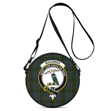 MacInnes (McInnes) Tartan Round Satchel Bags with Family Crest