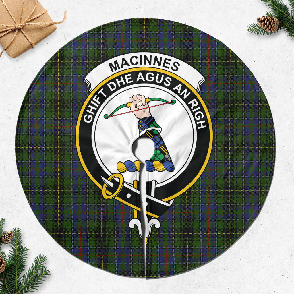 MacInnes Tartan Christmas Tree Skirt with Family Crest - Tartanvibesclothing