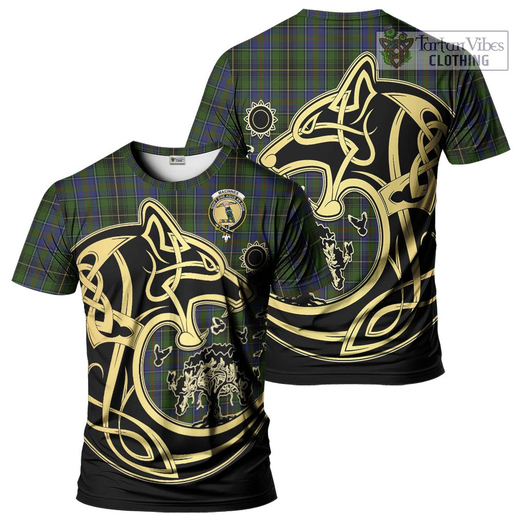 MacInnes (McInnes) Tartan T-Shirt with Family Crest Celtic Wolf Style Kid's Shirt - Tartan Vibes Clothing