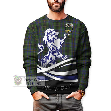 MacInnes (McInnes) Tartan Sweatshirt with Alba Gu Brath Regal Lion Emblem Unisex - Tartanvibesclothing Shop