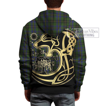MacInnes (McInnes) Tartan Hoodie with Family Crest Celtic Wolf Style