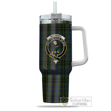 Tartan Vibes Clothing MacInnes Tartan and Family Crest Tumbler with Handle
